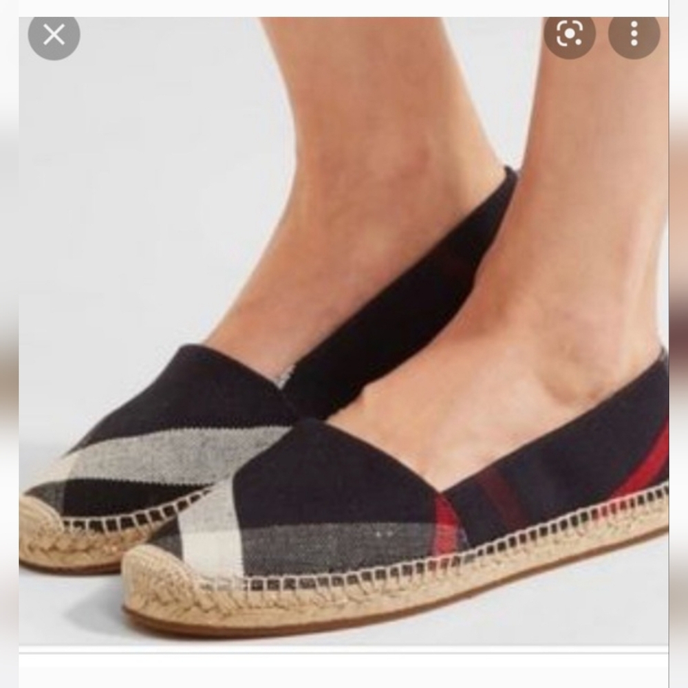 Burberry Multicolor House Check Canvas Espadrille Flats Size 40.5 Womens - Picture 4 of 15